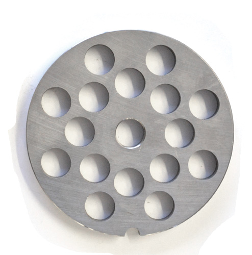 European Style #22 Hard Steel, Hubless Meat Grinder Machine Plate - 12 mm 1 European Style #22 Hard Steel, Hubless Meat Grinder Machine Plate - 12 mm 1