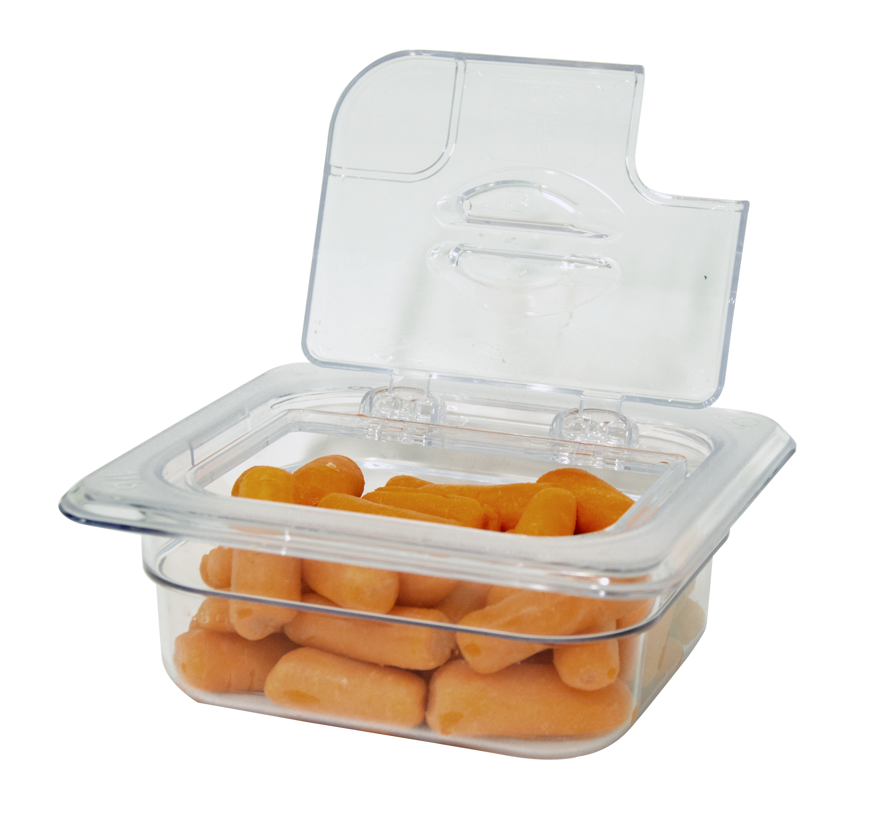 1/6 Polycarbonate Clear Flip Lid with Gap 1/6 Polycarbonate Clear Flip Lid with Gap