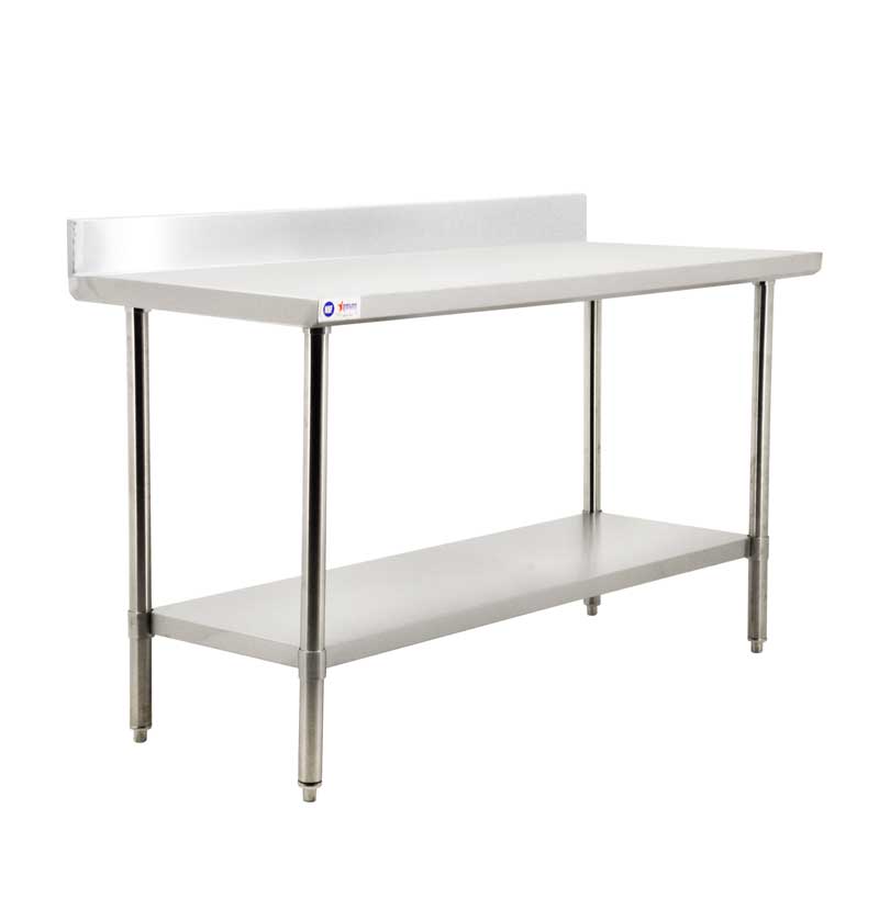24" x 30" All Stainless Steel Work Table with Backsplash 1 24" x 30" All Stainless Steel Work Table with Backsplash