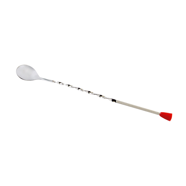 11-inch Stainless Steel Bar Spoon with Red Knob 1 11-inch Stainless Steel Bar Spoon with Red Knob
