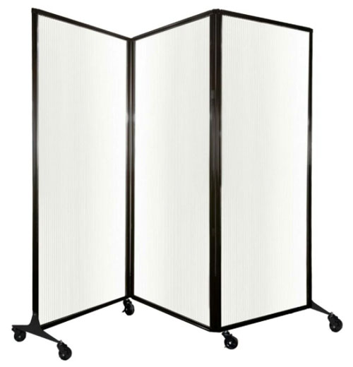 Quick-Wall (Folding) Portable Partition W 8′4″ X H 5’10” White Polycarbonate 1 Quick-Wall (Folding) Portable Partition W 8′4″ X H 5’10” White Polycarbonate