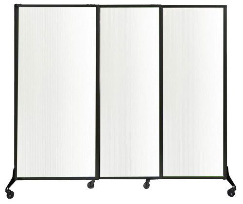 Quick-Wall (Sliding) Portable Partition W 7′ X H 7’4” White Polycarbonate 1 Quick-Wall (Sliding) Portable Partition W 7′ X H 7’4” White Polycarbonate