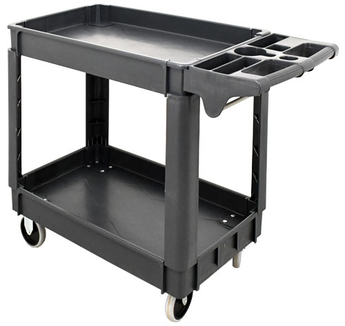 Heavy-Duty Dark Gray Utility Cart with Extended Handle 39.8” x 17 Heavy-Duty Dark Gray Utility Cart with Extended Handle 39.8” x 17.3” x 33”